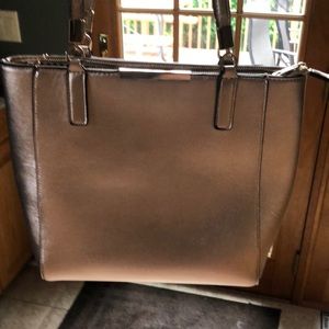 Rose Gold Metallic Tote Bag Purse